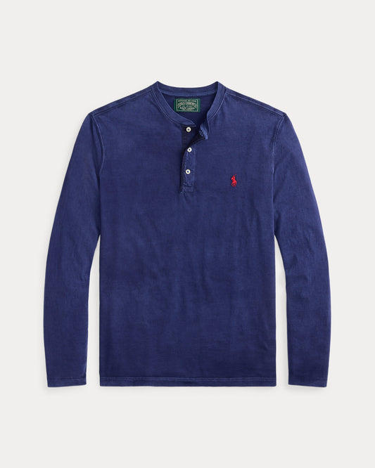 Slub Jersey Henley Shirt Cruise Navy