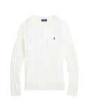 Cable-Knit Cotton Sweater White