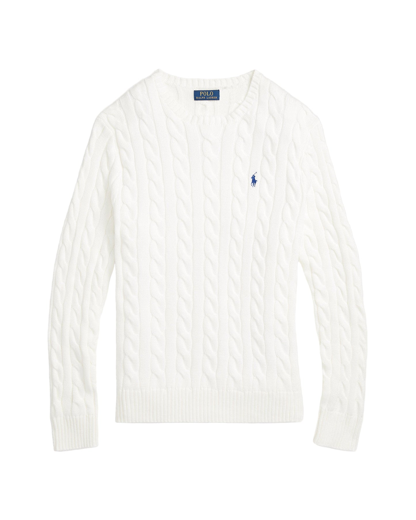 Cable-Knit Cotton Sweater White