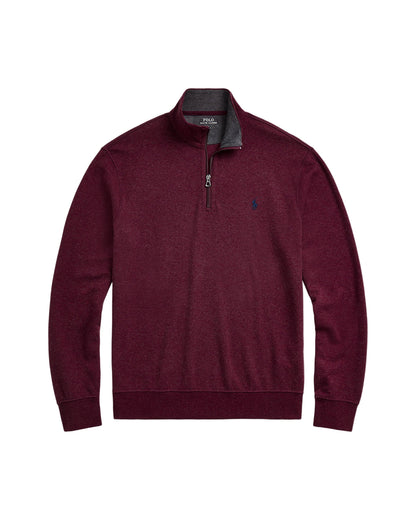 Luxury Jersey Quarter-Zip Pullover Spring Wine Heather
