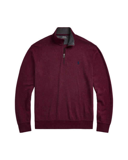 Luxury Jersey Quarter-Zip Pullover Spring Wine Heather