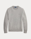 Mesh-Knit Cotton Crewneck Sweater Andover Heather