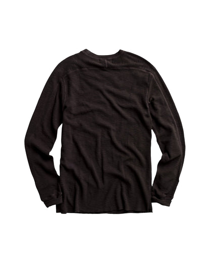 Waffle-Knit Crewneck Faded Black Canvas