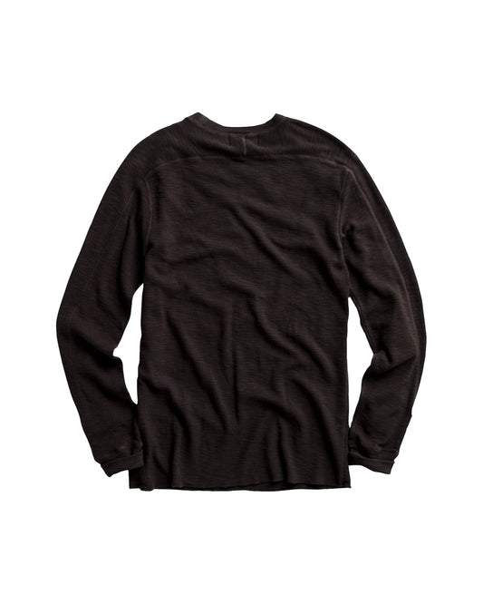 Waffle-Knit Crewneck Faded Black Canvas