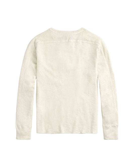 Waffle-Knit Crewneck Paper White