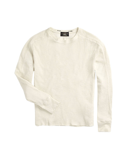 Waffle-Knit Crewneck Paper White
