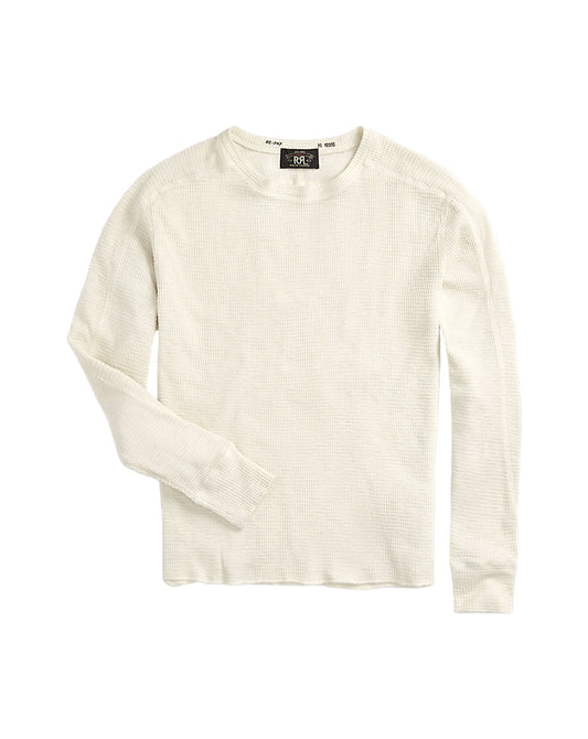 Waffle-Knit Crewneck Paper White