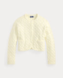 Cable-Knit Cotton-Blend Cardigan Clubhouse Cream