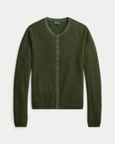 Rib-Knit Wool Cardigan Harvest Olive Heather