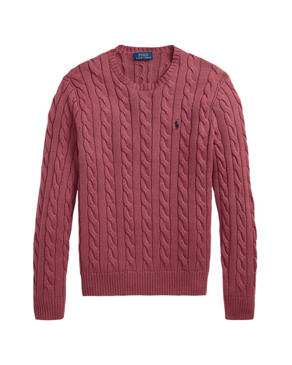 Cable-Knit Cotton Sweater Prune Juice