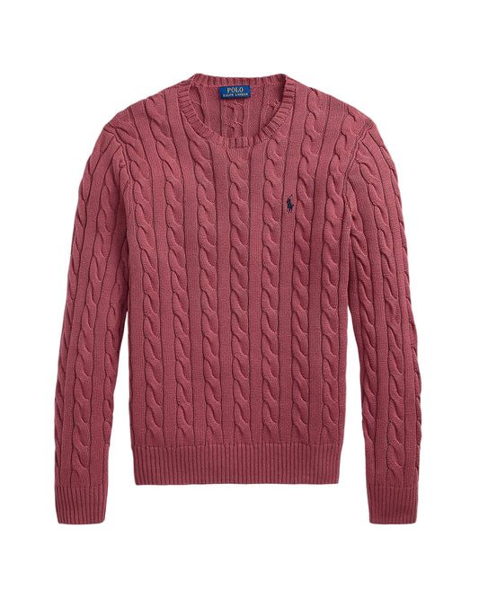 Cable-Knit Cotton Sweater Prune Juice
