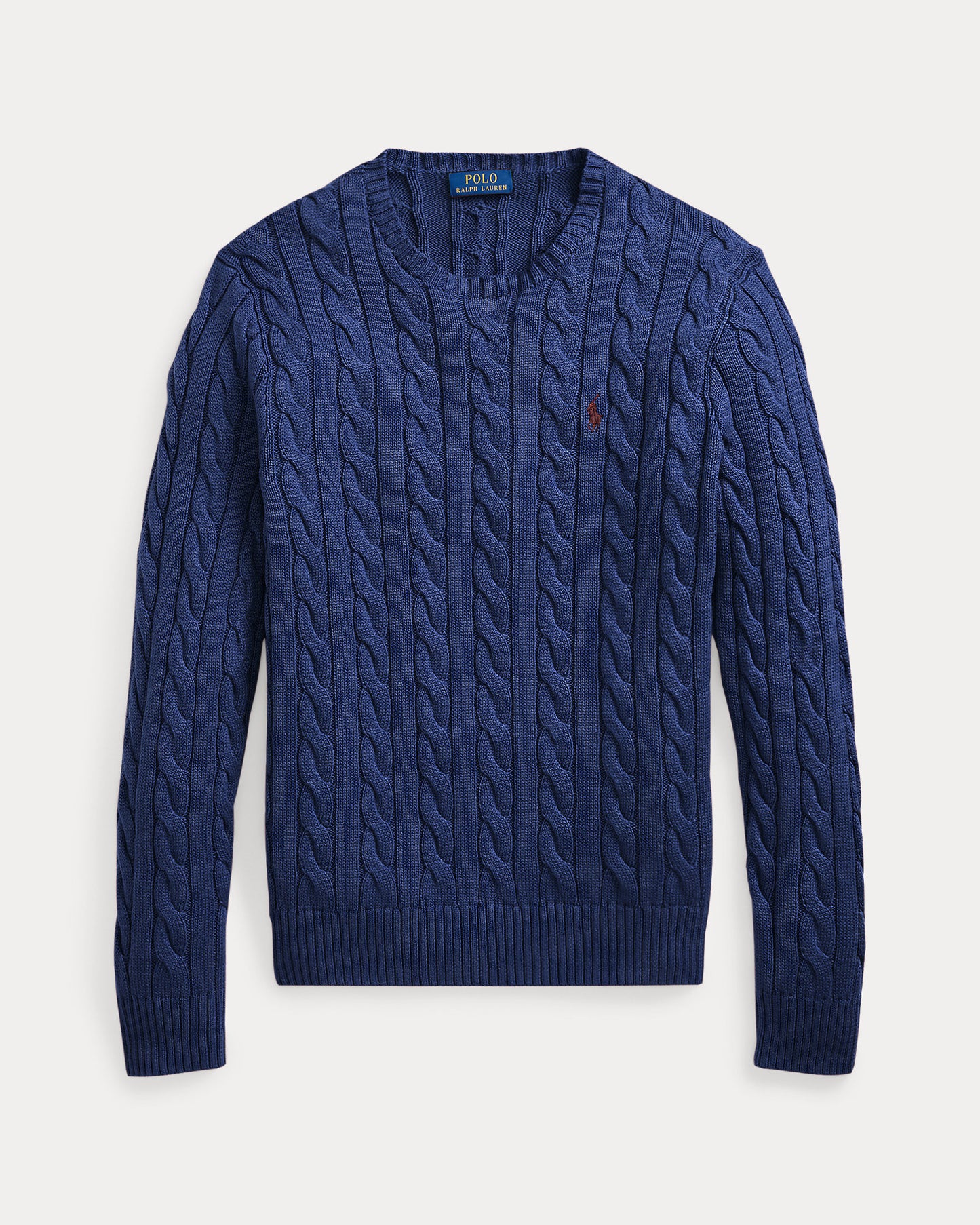 Cable-Knit Cotton Sweater Light Navy