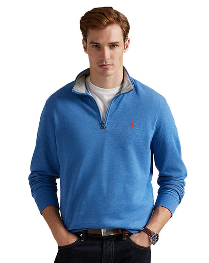Luxury Jersey Quarter-Zip Pullover Fresh Surf Heather