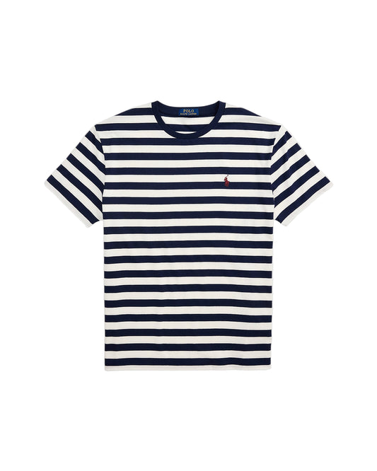 Classic Fit Striped Jersey T-Shirt White/Cruise Navy