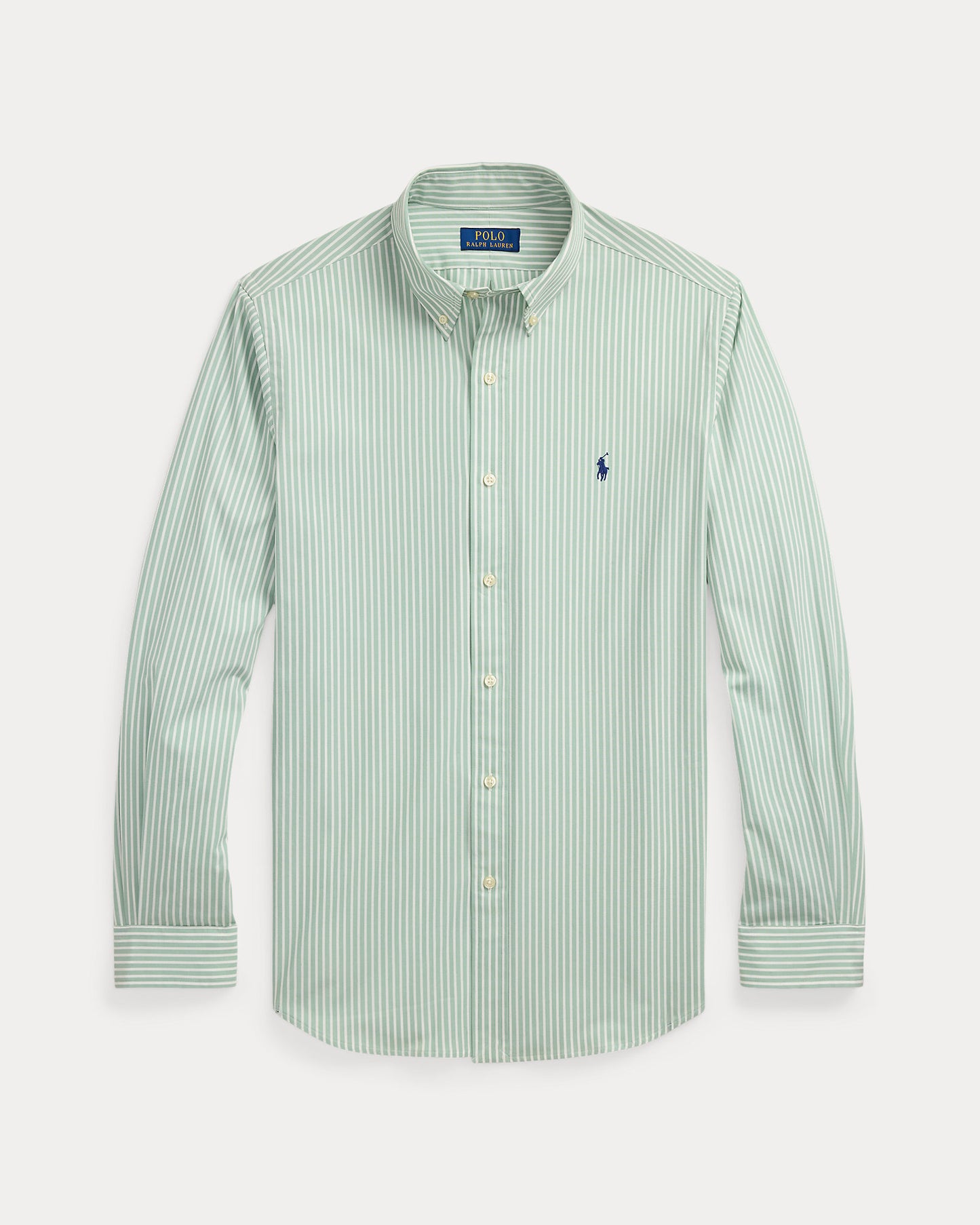 Striped Stretch Poplin Shirt - All Fits Granite Green White