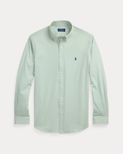 Striped Stretch Poplin Shirt - All Fits Granite Green White