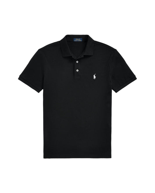 Custom Slim Fit Stretch Mesh Polo Shirt Polo Black