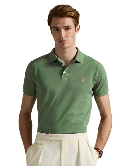 Custom Slim Fit Stretch Mesh Polo Shirt Fatigue
