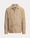 Linen Herringbone Utility Jacket Natural Herringbone