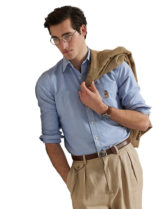 Classic Fit Polo Bear Oxford Shirt Blue