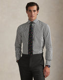 Classic Fit Striped Poplin Shirt Dark Metal