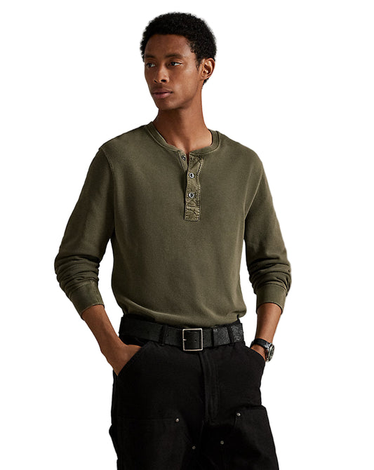 Mesh Henley Shirt Company Olive