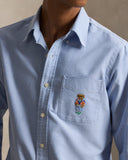 Classic Fit Polo Bear Oxford Shirt Bsr Blue W/ Harbor Island Blue