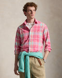 Classic Fit Plaid Chino Workshirt Pink Turquoise Multi
