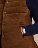 The Stanwood Suede Vest Pale Russet Suede