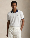 Wimbledon Classic Fit Mesh Polo Shirt Ceramic White