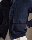 The Barrett Linen Herringbone Jacket Refined Navy