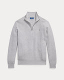 Mesh-Knit Cotton Quarter-Zip Sweater Andover Heather
