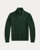 Mesh-Knit Cotton Quarter-Zip Sweater Lodgepole Pine Heather