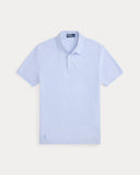 Pointelle Jersey Polo Shirt Pebble Blue