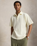 Standard Fit Textured Piqué Polo Shirt Pale Cream