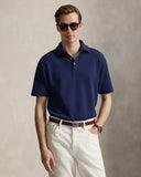 Standard Fit Textured Piqué Polo Shirt Newport Navy