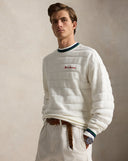 Relaxed Fit Textured Jacquard Pullover White