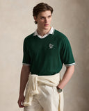 Relaxed Fit Pointelle Jersey Polo Shirt New Forest