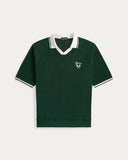 Relaxed Fit Pointelle Jersey Polo Shirt New Forest