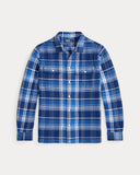 Classic Fit Plaid Textured Shirt Blue Multi