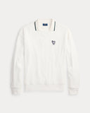 Terry Polo-Collar Sweatshirt White