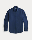 Classic Fit Slub Linen Shirt Newport Navy