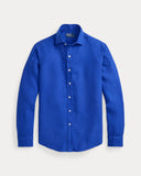 Classic Fit Slub Linen Shirt Pacific Royal