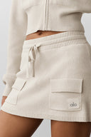 Scholar Knit Cargo Skirt Oatmeal Heather - Unmatched Kicks - ALO