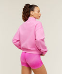 Script Embroidery Full Zip Jacket oversized fit Focus Pink - Unmatched Kicks - GYMSHARK