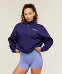 Script Embroidery Full Zip Jacket oversized fit Indigo Purple - Unmatched Kicks - GYMSHARK