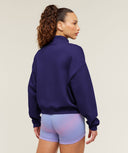 Script Embroidery Full Zip Jacket oversized fit Indigo Purple - Unmatched Kicks - GYMSHARK