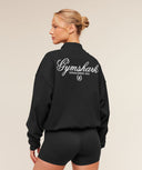 Script Embroidery Oversized Zip Through Black - Unmatched Kicks - GYMSHARK