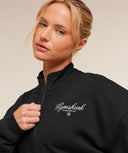 Script Embroidery Oversized Zip Through Black - Unmatched Kicks - GYMSHARK