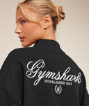 Script Embroidery Oversized Zip Through Black - Unmatched Kicks - GYMSHARK